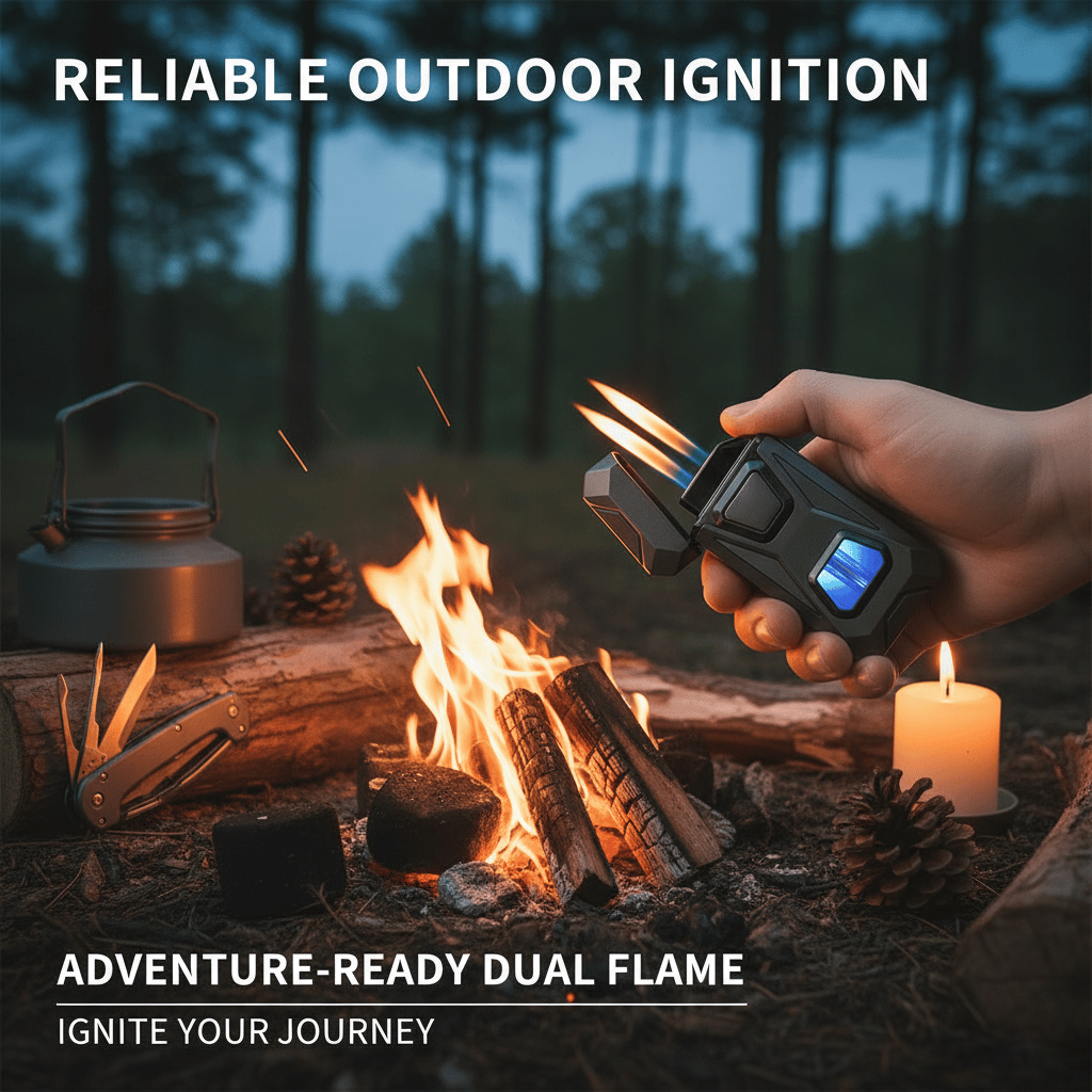 Voice-Activated Dual Flame Lighter – Windproof & Rechargeable