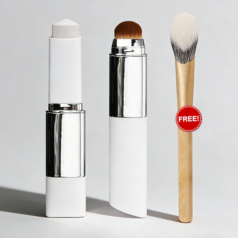 🌟Cream Stick V White Korean Color-Changing Foundation Stick with Volufiline+ Free Brush