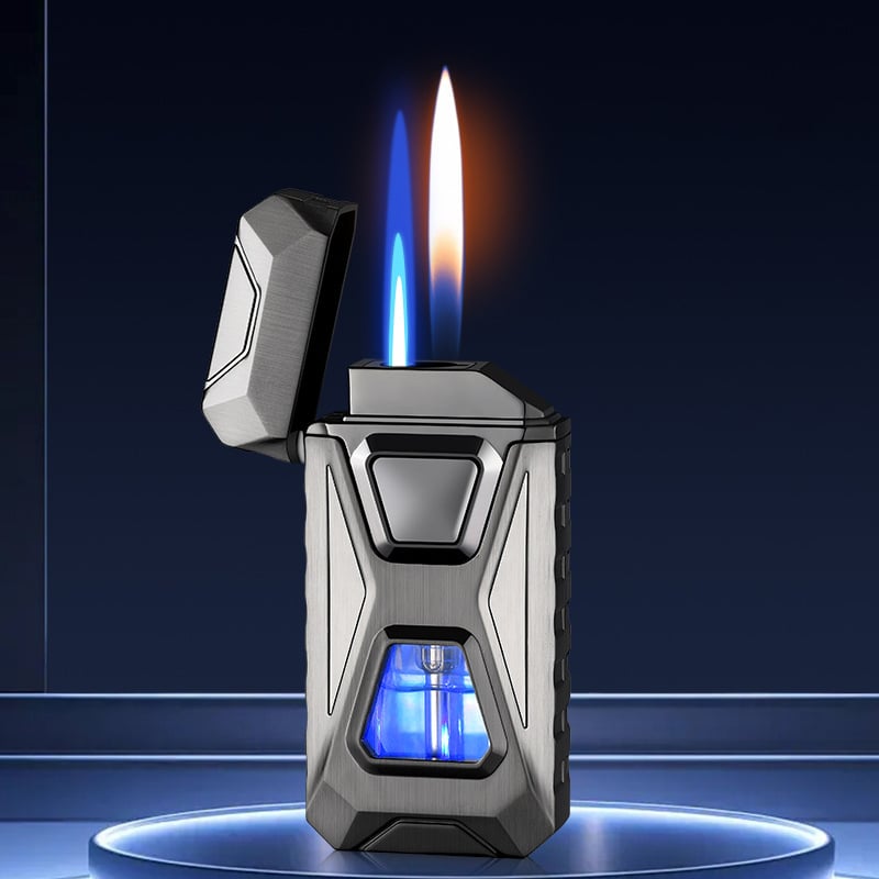 Voice-Activated Dual Flame Lighter – Windproof & Rechargeable