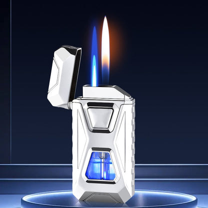 Voice-Activated Dual Flame Lighter – Windproof & Rechargeable